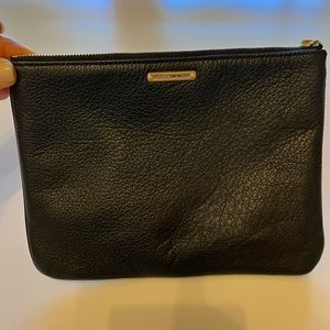 Rebecca Minkoff leather black makeup pouch bag